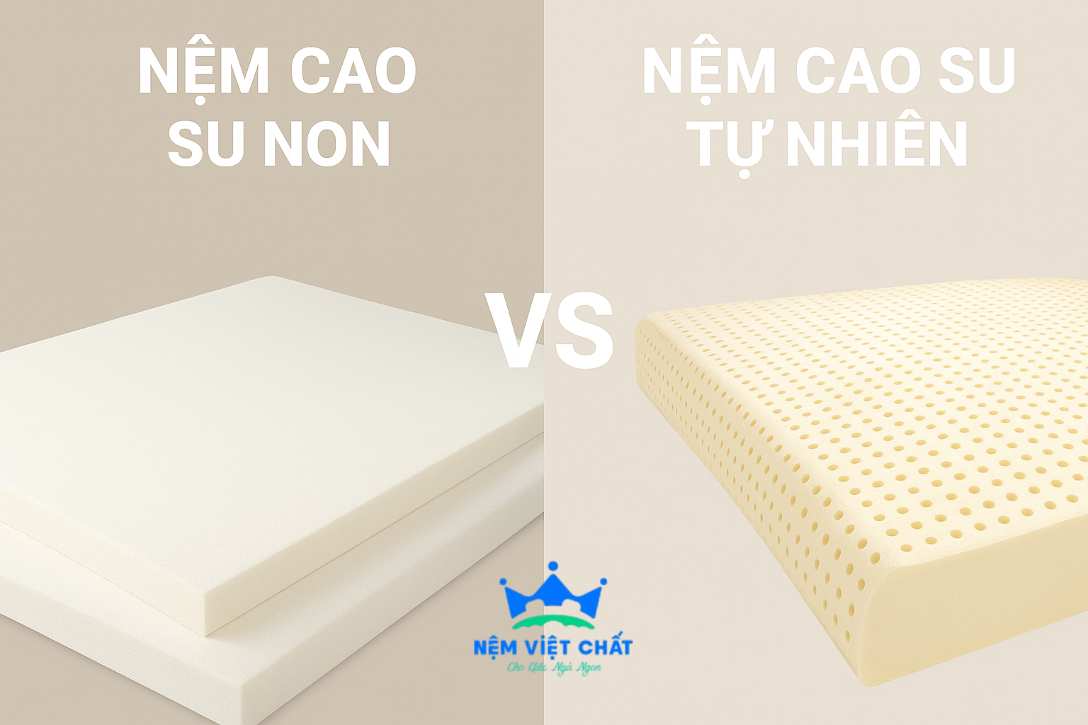 Nên chọn nệm cao su non hay nệm cao su tự nhiên? So sánh chi tiết